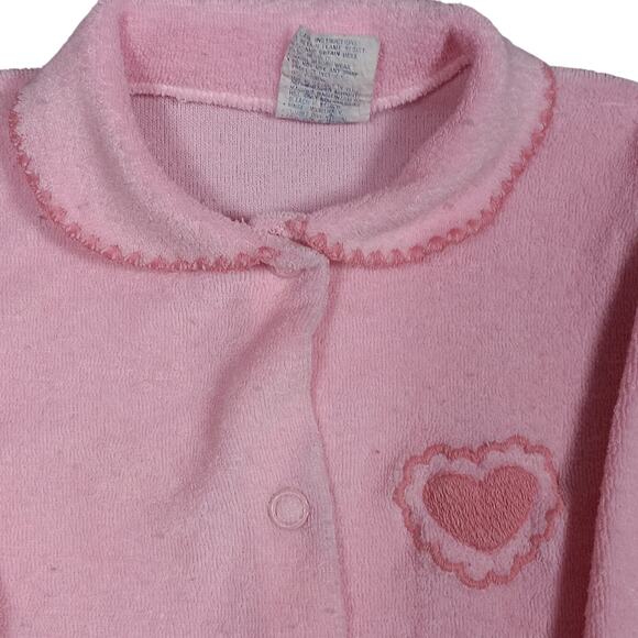 Vintage Carter's Made in USA Pajama One Piece Medium 12-17 LBS. Pastel Pink Snap - Picture 5 of 10